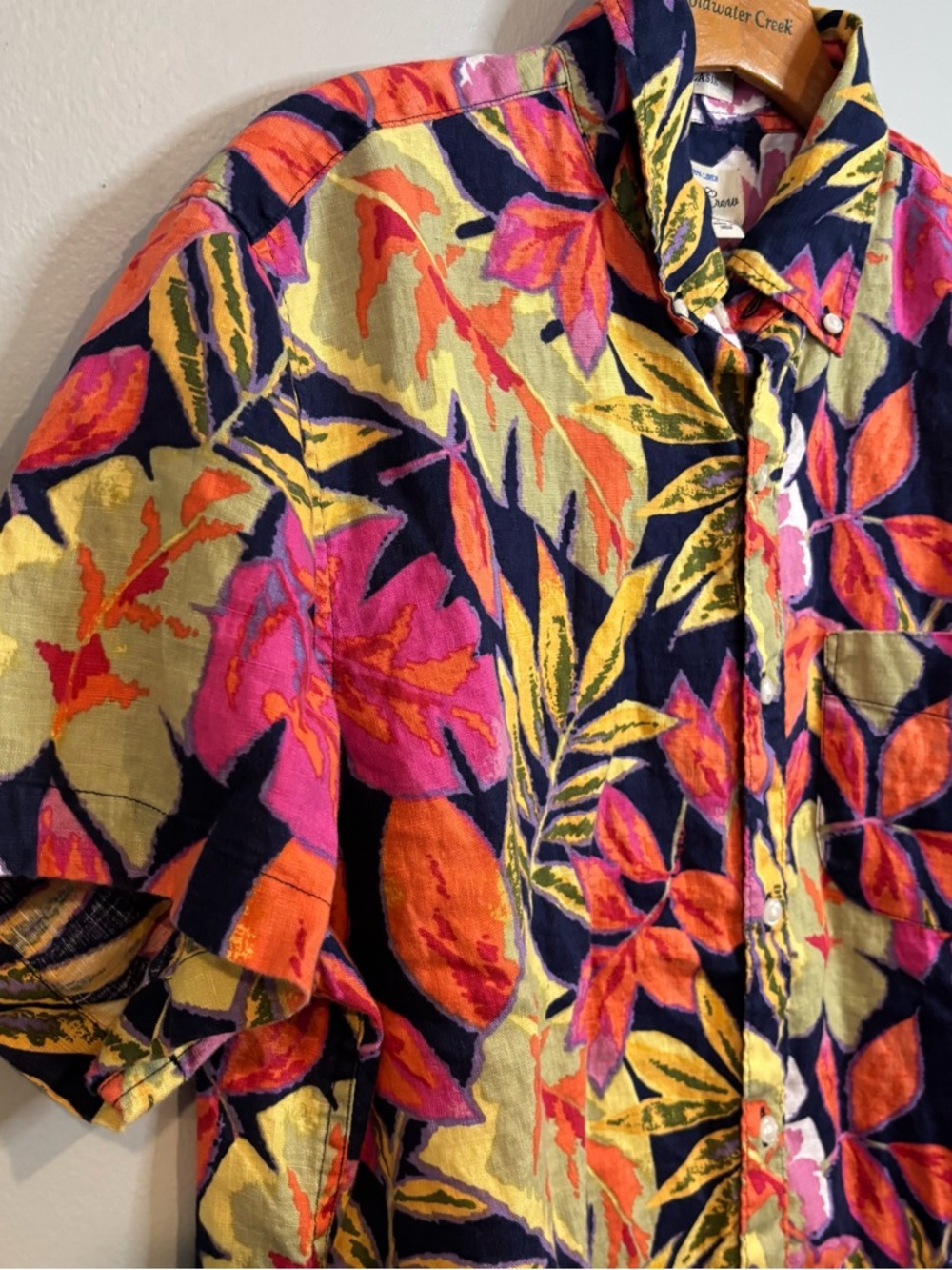 J Crew Linen Short-Sleeve Button-Up Shirt Floral Tropical Medium - Picture 5 of 8